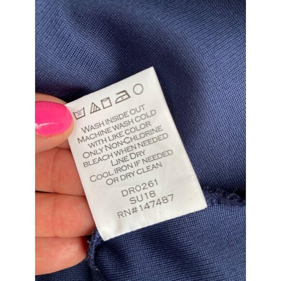 Draper James Navy Blue Bell Sleeve Shift Dress XS - Picture 10 of 11